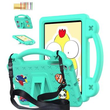 Imagem de Dteck Capa infantil para iPad Mini 5ª geração/iPad Mini 4 3 2 1 7,9 polegadas com suporte/alça, suporte de lápis embutido, desenho animal/carro, capa dura leve à prova de choque com alça de ombro
