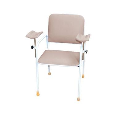Imagem de Cadeira Coleta de Sangue Standard Com Braço Lateral Bege - Metal Solut