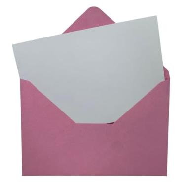 Imagem de Envelopes Convite Rosa Claro (Bebê) 75g + Cartão Branco 50 Unidades | 10,5x15,5cm - Chá de Bebê, Aniversário, Lembrancinha