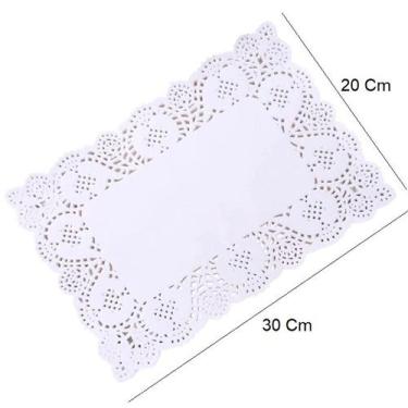 Imagem de Doilies de Papel Rendado Bandeja Decorada 24 Peças Grande Retangular T
