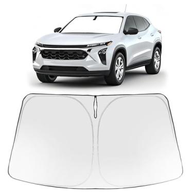 Imagem de Proadsy Protetor solar para para-brisa 2025 com ajuste personalizado Chevrolet Trax 2024 2025 protetor solar frontal dobrável blocos de viseira de sol raios UV mantém acessórios de refrigerador de