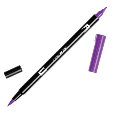 Imagem de Tombow Marcadores de arte caneta pincel duplo, roxo real 676, pacote com 6