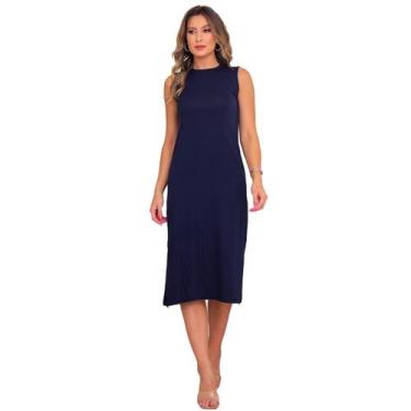 Imagem de Vestido Midi Feminino Soltinho Malha de Viscose Elegante - IV STORE, A