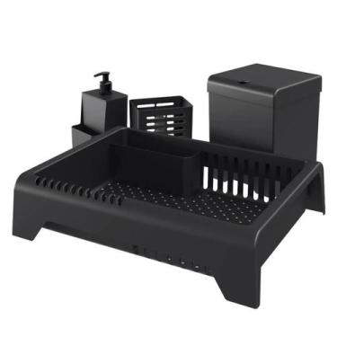 Imagem de Kit Pia Organizador 4 Pçs Pia Cozinha Lixeira Dispenser Escorredor Por