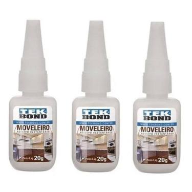 Imagem de 3 Un Cola Adesivo Instantânea Tek Bond Moveleira 793 20Gr