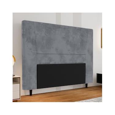 Imagem de Cabeceira para Cama Box King Size Portobel Amanda com Revestimento em Suede