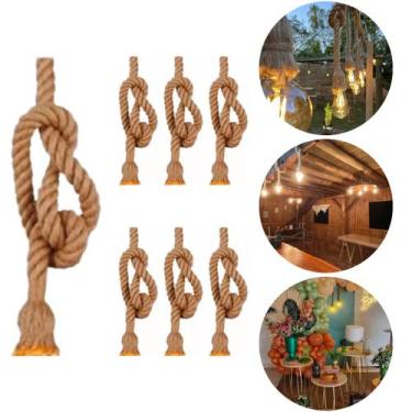 Imagem de Luminária Pendente Corda Vintage 1m  Kit com 7 Unidades para Ambientes