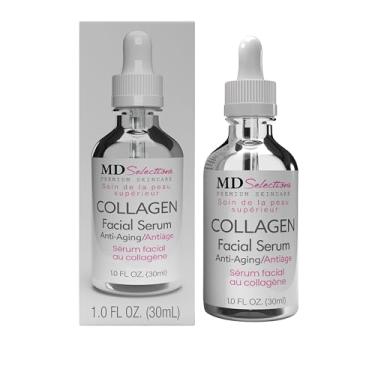 Imagem de MD Selections Soro Facial De Colágeno Selections, Firmador, Tensor E Suave Com Chá Verde Peptídico, Fórmula Antienvelhecimento Reparação Avançada, 1 Oz