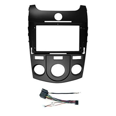 Imagem de Strpump Moldura Do Painel Rádio Estéreo Automotivo De 9'' Com Chicote Elétrico Para Kia Forte (Mt) Cerato 2 Manual Ac, Montagem No (Preto) 2008-2013