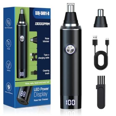 Imagem de Aparador de pelos de orelha e nariz para homens, aparador profissional de sobrancelhas e pelos faciais recarregável por USB 2025, ferramenta de precisão de 13.000 RPM com motor potente e lâminas de