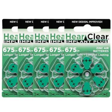 Imagem de Hear Clear Pilhas Para Implante Coclear Pr44Sp 1,45 V Aparelho Auditivo (30 Pilhas) Tamanho 675P