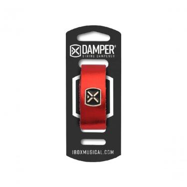 Imagem de Damper Ibox Em Couro Legitimo E Tag Em Metal Vermelho Metalico Dmmd04