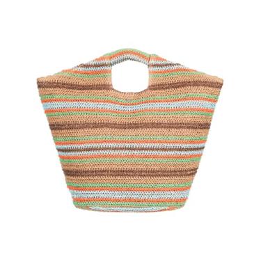 Imagem de Roxy Bolsa de praia | Viagem | férias | palha | leve | respirável, pérola de coco - mar natural, Pérola de coco - Mar natural, One Size, Bolsa de praia | Viagem | férias | palha | leve | respirável