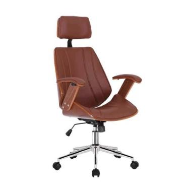Imagem de Cadeira Escritório Ergonômica Presidente Giratória - Fratini, Marrom