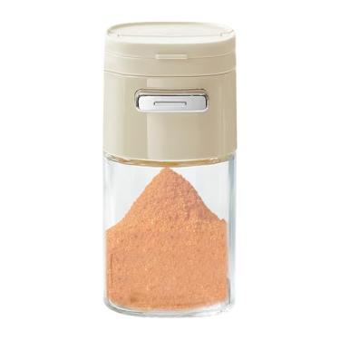 Imagem de Saleiro,Dispensador de Sal em Vidro com de Empurrar - Dispensador de Temperos Resistente ao Desgaste com Quantificação Preciso para Mesa de Jantar, Bistrô, Restaurante e Café
