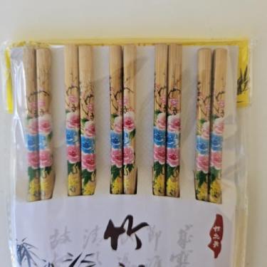 Imagem de Conjunto com 5 Pares de Hashis de Bambu com Estampa – Pauzinhos Japoneses Reutilizáveis de 24cm para Sushi e Culinária Oriental lamen udon - TYDA (FLORES COLORIDAS)