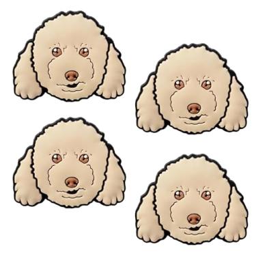 Imagem de Newbloam Berloques de sapato de cachorro Poodle bege; berloques de poodle para decoração de sapatos de tamanco fofos filhotes de animais de estimação para crianças adultos amantes de cães, acessórios