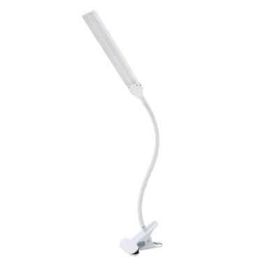 Imagem de Clip On Desk Lamp Cabeça dupla Eye Care Regulável LED Night Light para Estudante Crianças Escritório de Leitura Cabeceira USB Alimentado Brilho ajustável ABS Material 320g (Branco)