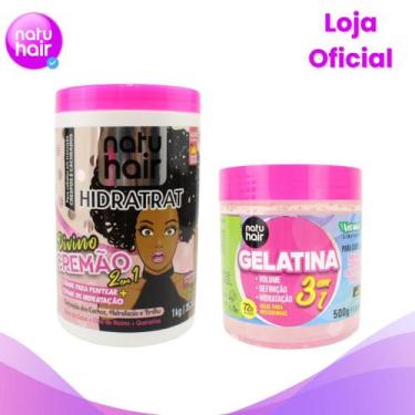 Imagem de Kit Divino Cremão 2 em 1 - Creme para pentear + Gelatina 3 em 1 500g -
