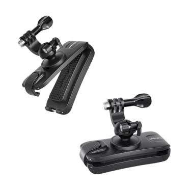 Imagem de aMaiMingji ㅤ Clipe de mochila cardan auto-adaptado para Insta360/DJI/GoPro 360° giratório braçadeira de mochila caminhada mochila alça de ombro acessórios de montagem