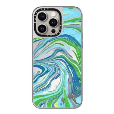 Imagem de CASETiFY Capa espelhada para iPhone 15 Pro Max [reflexiva/proteção contra quedas de 1,5 metros/compatível com Magsafe] - NO Monday Blues - prata em prata