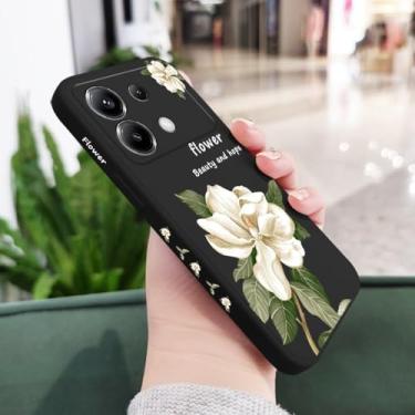 Imagem de Capa de silicone com estampa de flores para Xiaomi Poco F7 X7 X6 F6 M6 M5 M5S F5 X5 F4 X4 M4 F3 M3 X3 Pro Ultra 4G 5G GT, preta, para Poco F6 Pro