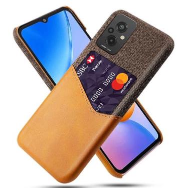 Imagem de Capa para Xiaomi Redmi 11 Prime 4G,Tela e tampa de couro PU,Antideslizante,360°cobertura completa à prova de choque com 1 slot de cartão atrás,Prevenção de queda-Brown