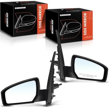 Imagem de A-Premium Par (2) Espelho retrovisor manual do lado do motorista e do passageiro - compatível com Nissan Sentra 2007 2008 2009 2010 2011 2012 - Espelho retrovisor externo não dobrável não aquecido -