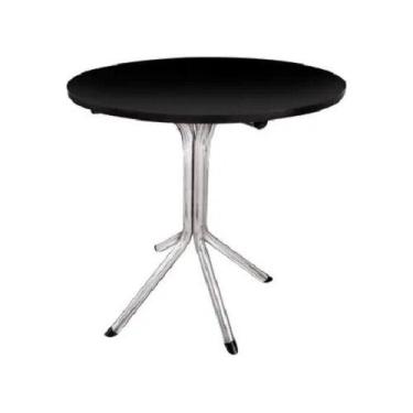 Imagem de Mesa Bistrô Baixa com 75cm Altura Aço Cromado Tampo 60cm Redondo ou Qu