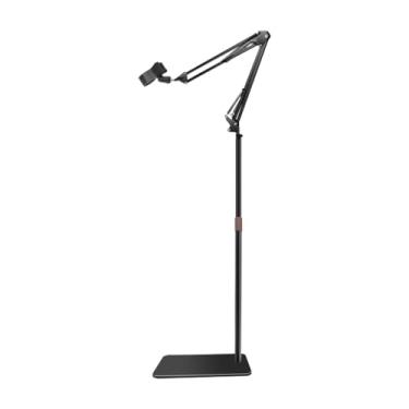 Imagem de MotiveTech Suporte para secador de cabelo preguiçoso, suporte para soprador de chão com mãos livres, ferramenta de modelagem compacta com base pesada, rotação de, Altura 40cm a 69cm