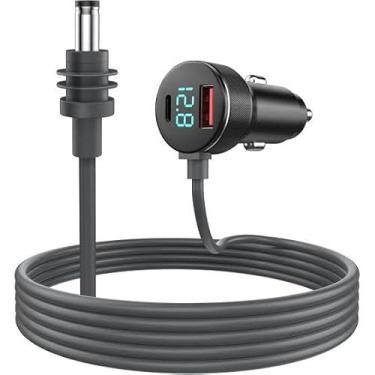 Imagem de Cabo de alimentação 3 em 1 para Starlink Mini com visor digital DC 100 W + carregador de carro, adaptador de isqueiro de 2 m 12 V-24 V, monitor de tensão de LED, portas USB e tipo C