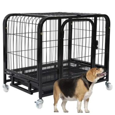 Imagem de Gaiola Pet Cao Cachorro Gato Canil Pet Shop Bandeja Removivel Rodinhas