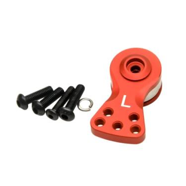 Imagem de MORFUM Aluminum Alloy 25T Servo Saver 3 Holes/5 Holes Adjustable Servo Horn 25T Adjustable Arm Compatible with Futaba Tamiya Servos 1/10 Tra-xxas RC Car Boat Helicopter Upgrades (Red-L)