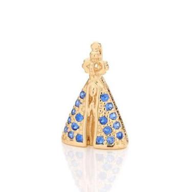 Imagem de Pingente folheado a ouro nossa senhora aparecida com zircônias Cód. 54
