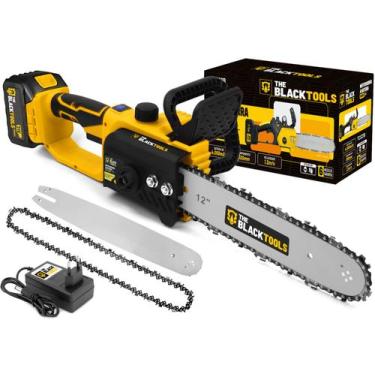 Imagem de Moto Serra Elétrica A Bateria Bivolt Portátil 21v 12 Pol - The Black T