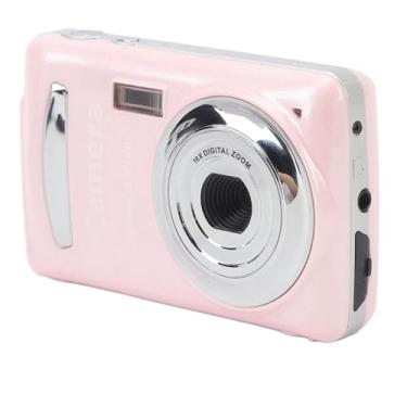 Imagem de Câmera digital de 16 MP, câmera de vídeo HD com zoom 16X, filmadora compacta 1080p com tela LCD de 5 cm, câmera de vlogging leve para crianças, estudantes e adultos (rosa)