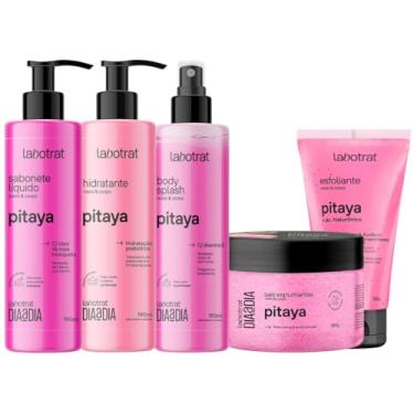 Imagem de Kit Banho Premium Labotrat Pitaya Completo 5 Produtos Corpo E Rosto Cheiro De Fruta Esfoliante