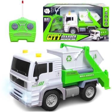 Imagem de Carrinho Caminhão de Lixo de Controle com Farol na Caixa
