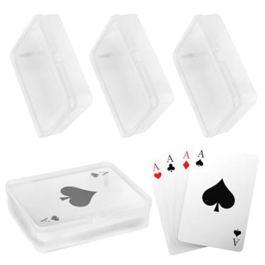 Imagem de hhdatc 4PCS Clear Plastic Playing Card Cases High Capacity Deck Boxes for Game Cards Storage & Organization (Cards Not Included)