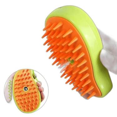 Imagem de Escova Autolimpante 3 Em 1 Verde Pets A Vapor Com Spray Usb - Auto Lim