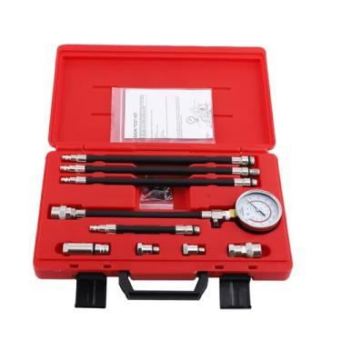 Imagem de maXpeedingrods Kit de testador de compressão do motor, liberação de pressão manual, medidor de tubo Bourdon de 6 cm, acoplador de desconexão rápida, adaptadores roscados para motocicletas, motores