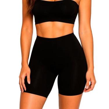 Imagem de Bermuda Slim Academia Confortável Adulto Feminina Dilady, Preto, G