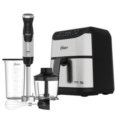 Imagem de Kit Mixer Power 3 Em 1 E Fritadeira Inox Digital 5L Oster 110V