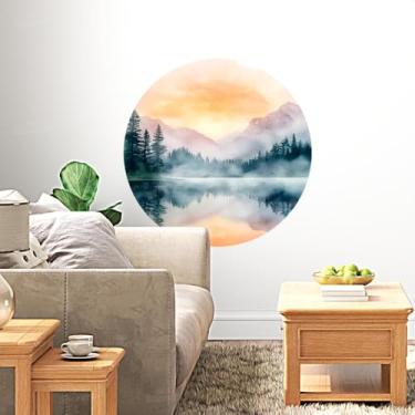 Imagem de Adesivo Circular Estilo Aquarela 20 Lavável Ideal Para Parede De Ambientes Neutros Quartos Escritórios