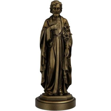 Imagem de Estátua São José Imagem Católica Estatueta - Versão 3 (Cor Ouro Velho)
