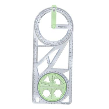Imagem de IEUDNS Modelo de desenho de régua geométrica multifuncional, régua de desenho de múltiplas formas para escritório para prédio estudantil, Style a