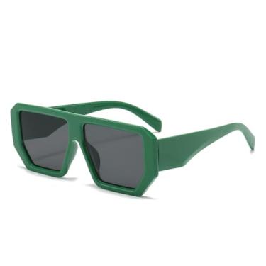 Imagem de Óculos de sol vintage de armação grande, feminino, masculino, retrô, polígono, retangular, masculino (8)