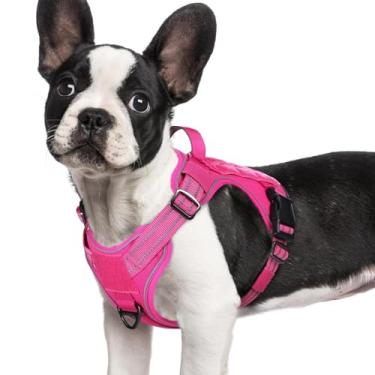 Imagem de rabbitgoo Peitoral para cães tamanho pequeno, sem puxão, colete tático para cães de serviço com molle e alça de controle, peitoral militar ajustável e reflexivo para fácil caminhada e treinamento,