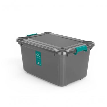 Imagem de Caixa Plástica Organizadora 27 Litros Plasvale Eco Cinza