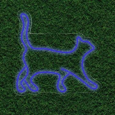 Imagem de Painel Neon Led Cat Gato Decoração Pet Shop Amante de Animal - pet lov